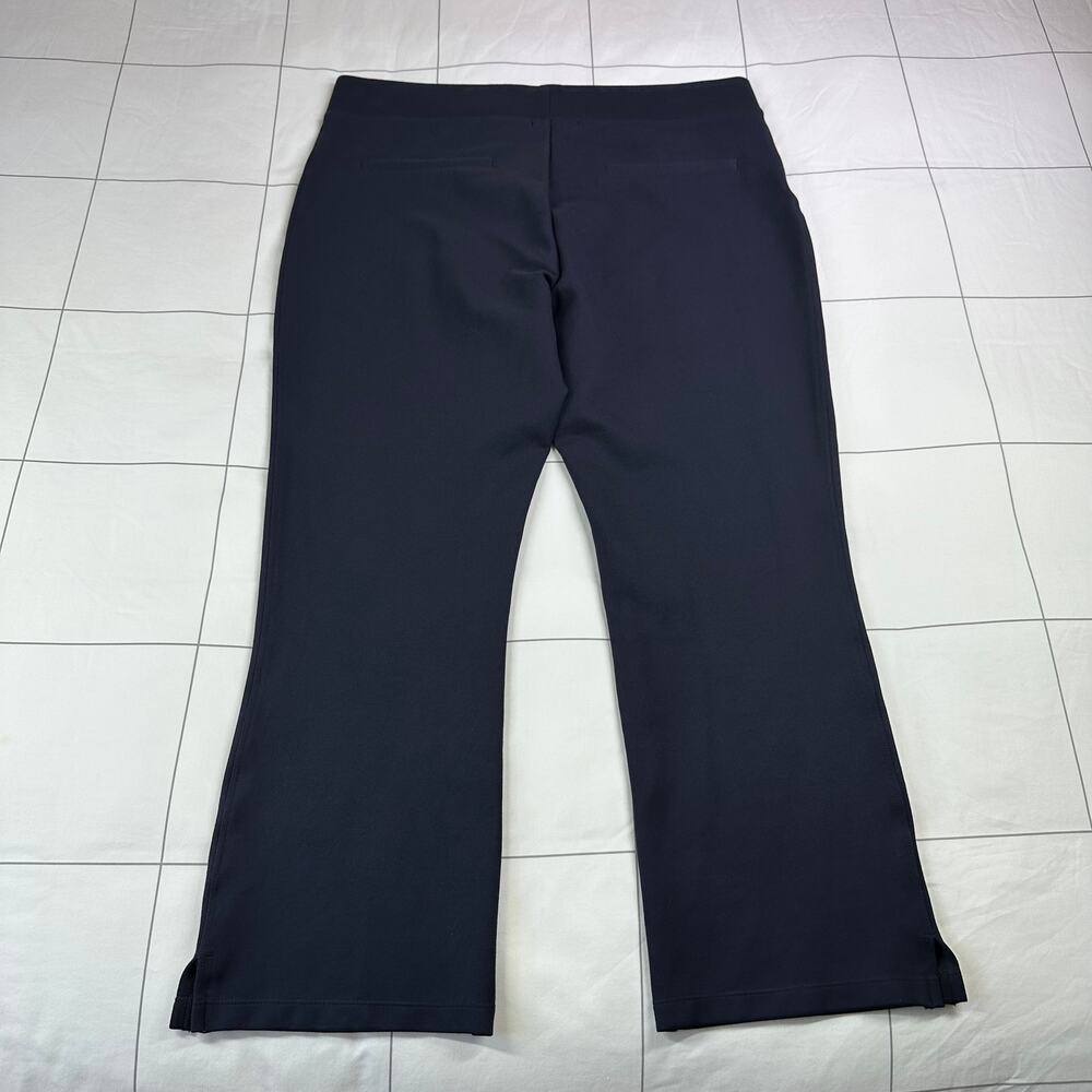 Quince Pants Womens Large Navy Blue Ultra Stretch Ponte Kick Flare Pull On Work - Picture 3 of 9